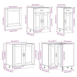 11 Piece Kitchen Cabinet Set Porto Smoked Oak Engineered Wood 3314906