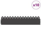 Lawn Edgings 10 pcs Black 103 x 0.05 x 22 cm Steel 874744