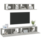 4 Piece TV Cabinet Set Concrete Grey Engineered Wood 3114529