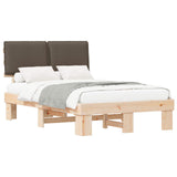 Bed Frame with Upholstered Headboard Taupe 120 x 200 cm 877282