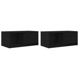 TV Cabinets 2 pcs Black Oak 60x31x25.5 cm Engineered Wood 861439