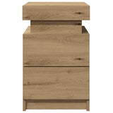Bedside Cabinet with LED Artisian Oak 35x39x55 cm Engineered Wood 857656