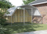 Chicken Cage with Roof and Door Silver Galvanised Steel 3294910