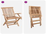 Garden Furniture Set 7 pcs Natural Solid Teak Wood 3418864