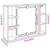 Mirror Cabinet Black Oak 76 x 15 x 55 cm Engineered Wood 862104
