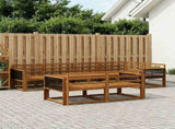 Outdoor Sofa Set 8 pcs Natural Solid Acacia Wood 3382642