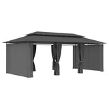Gazebo with Curtains 600x298x270 cm Anthracite 47966