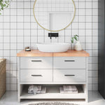 Bathroom Countertop Light Brown 120x50xcm Treated Solid Wood 3156142