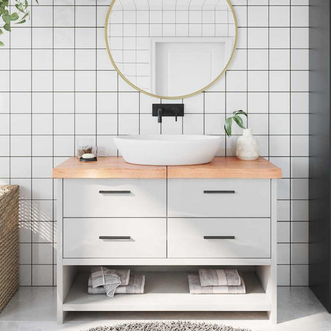 Bathroom Countertop Light Brown 120x50xcm Treated Solid Wood 3156142