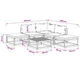 Sofa Set 6 pcs Natural Solid Acacia Wood 3417214