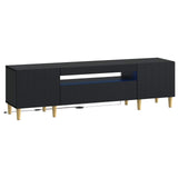 LED TV Cabinet Black Engineered Wood 896686