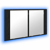 Bathroom Mirror Cabinet with Shelf Black Oak 80 x 12 x 45 cm 886228