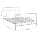 284495 Bed Frame without Mattress White Metal 140x200 cm