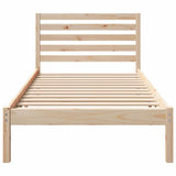 Bed Frame with Headboard Brown 75 x 190 cm Solid Pine Wood 872272