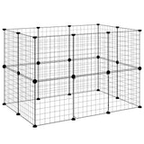20-Panel Pet Cage with Door Black 35x35 cm Steel 3114037