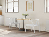 Dining Chair 2 pcs White and White Solid Rubber Wood 42020417