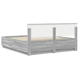 Bed Frame Grey Sonoma 200 x 200 cm Engineered Wood 3408045