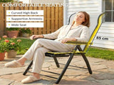 Reclining Garden Chairs Set of 2, 5-Position Folding Sun Loungers with High Back, Retractable T3398P552589