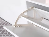 Narrow Shoe Cabinet with 3 Flip Doors, 14-18 Pairs Shoe Cupboard with Open Shelf for Slim Hallway T3398P342239