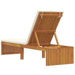 Sun Lounger Reclining Brown 200 x 55 x 94cm Solid Acacia wood 4108115