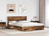 Bed Frame with Headboard Old Wood 140 x 190 cm Engineered Wood 3409985