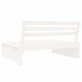Garden Middle Sofa White Solid Pine Wood 120x80 cm Modular 825745