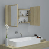 LED Bathroom Mirror Cabinet Sonoma Oak 80x12x45 cm Acrylic 804967