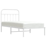 Metal Bed Frame without Mattress with Headboard White 90x190cm 352619
