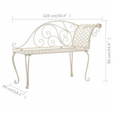 45431 Garden Chaise Lounge 128 cm Metal Antique White