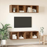 TV Cabinet Set 4 pcs Old Wood 37 x 37 x 72 cm Engineered Wood 3393531