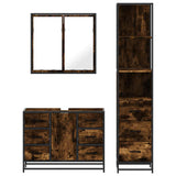 3 Piece Bathroom Furniture Set Smoked Oak Engineered Wood 3301142