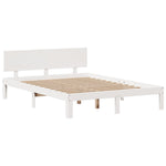 ZNTS Bookcase Bed without Mattress White 140x200cm Solid Wood Pine 3322667