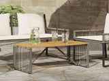 Outdoor Table Grey and Brown 80 x 40 x 40 cm Poly Rattan 42025165