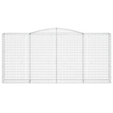 Arched Gabion Baskets 2 pcs 400x50x180/200 cm Galvanised Iron 3147048