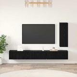TV Cabinet Set 4 pcs Black Oak Engineered Wood 3393262