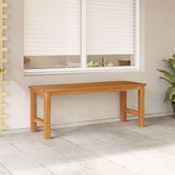 Bench Brown Solid Teak Wood 114 cm Strong Bench Rectangular 316626