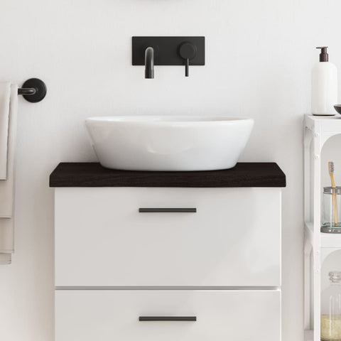 ZNTS Bathroom Countertop Dark Brown 60x40x cm Treated Solid Wood 3156201