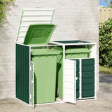 Wheelie Bin Storage for Double Bins Green 144x81x113 cm Steel 4006175