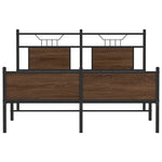 Bed Frame without Mattress Brown Oak 140x200 cm Engineered Wood 4107035