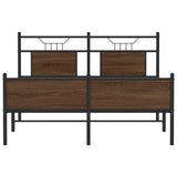 Bed Frame without Mattress Brown Oak 140x200 cm Engineered Wood 4107035