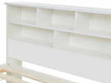 Bed with Shelves, White Wooden Storage Bed, Underbed Drawer - 3FT Single Frame Only WF290549AAW