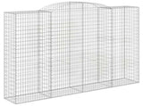 Arched Gabion Baskets 4 pcs 300x50x220/240 cm Galvanised Iron 3146811