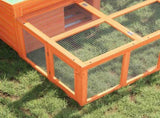 Rabbit Hutch Brown 144x123x67.5 cm Solid Wood Pine 172280