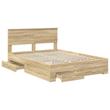 Bed Frame with Drawer Sonoma Oak 140 x 190 cm Engineered Wood 3408256