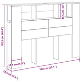 Headboard Cabinet with Storage Black Oak Engineered Wood 862758