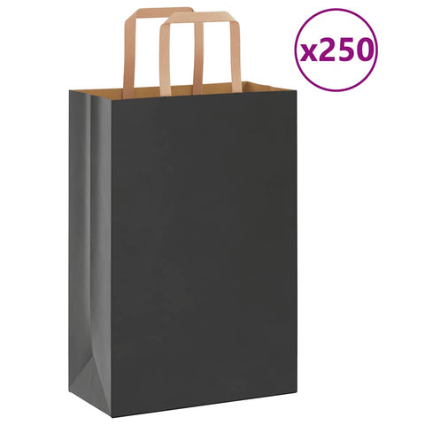 ZNTS Paper Bags 250 pcs with Handles Black 21x11x31 cm 4101868