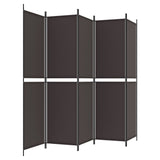 5-Panel Room Divider Brown 250x200 cm Fabric 350235
