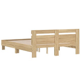 Bed Frame Sonoma Oak Engineered Wood King Size Modern Bed Frame 3207415