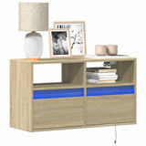 TV Wall Cabinet with LED Lights Sonoma Oak 80x31x45 cm 852329