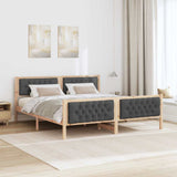 Bed Frame with Headboard Dark Grey 180 x 200 cm Solid Pine Wood 3394274